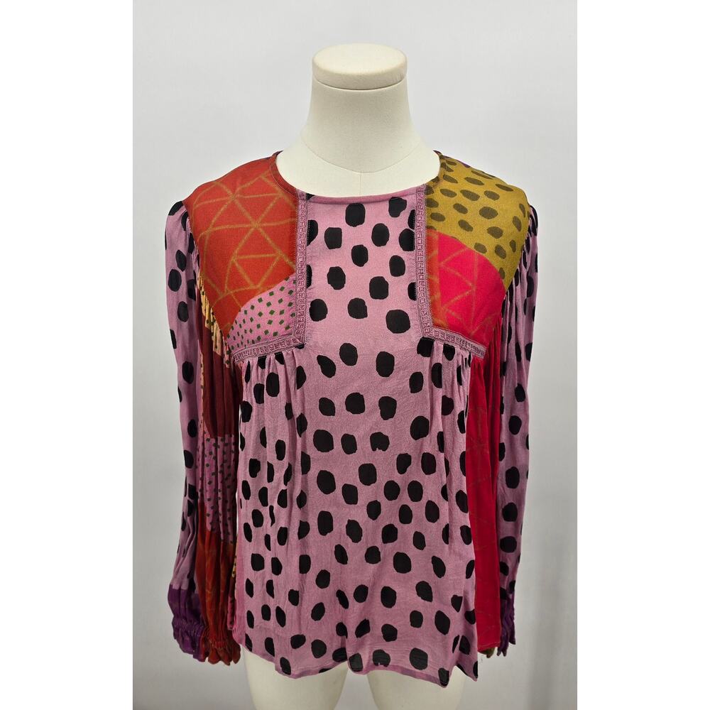 Anthropologie Bl^nk Miranda Peasant Blouse Boho Whimsical